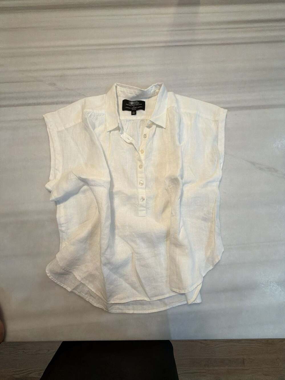 J.Crew Baird McNutt Irish Linen Popover Shirt Size M White 100% Linen